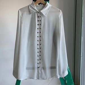 Sheer button down blouse
